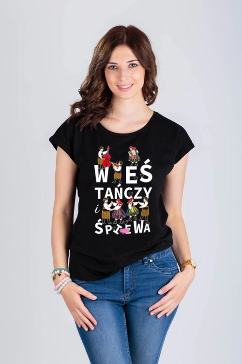 Damska koszulka t-shirt Wieś tańczy i  śpiewa