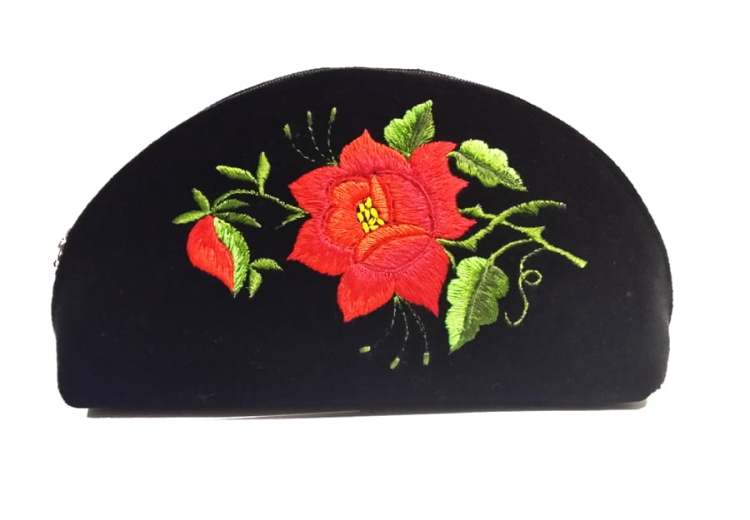 Duża kosmetyczka czerwona róża łowicka.jpg