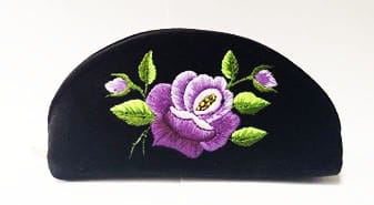 Mała kosmetyczka fioletowa róża łowicka.jpg
