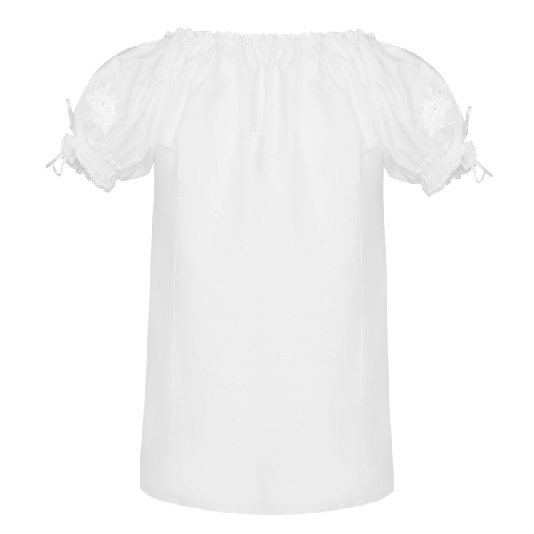 Tradycyjna biała ludowa bluzka z haftami