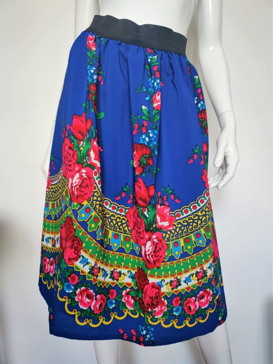 Ludowa góralska spódnica  folk niebieska