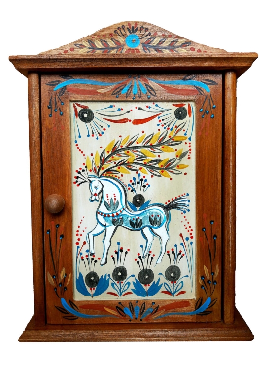 Konik mazurski ręcznie malowana skrzynka na klucze