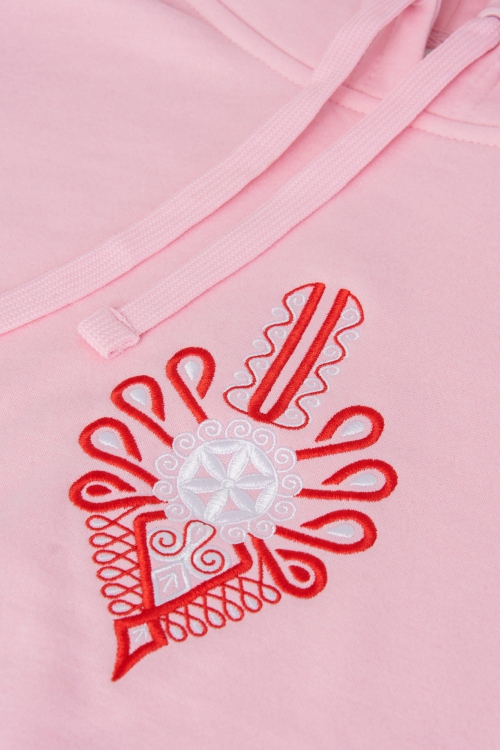 Różowa bluza z kapturem parzenica góralska