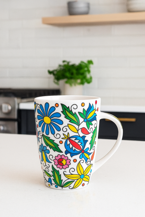 Kubek Jacek kaszubski biały 420 ml