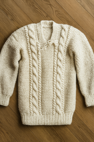 Ręcznie robiony sweter wełniany 100 % wełna