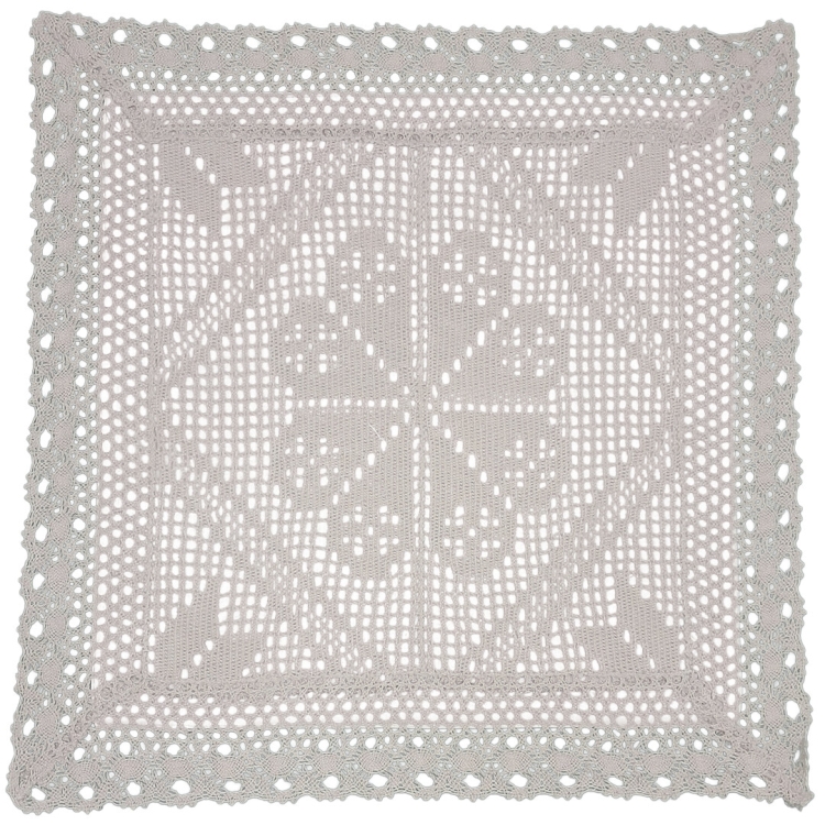 Szara poszewka z koronką 40x40 cm