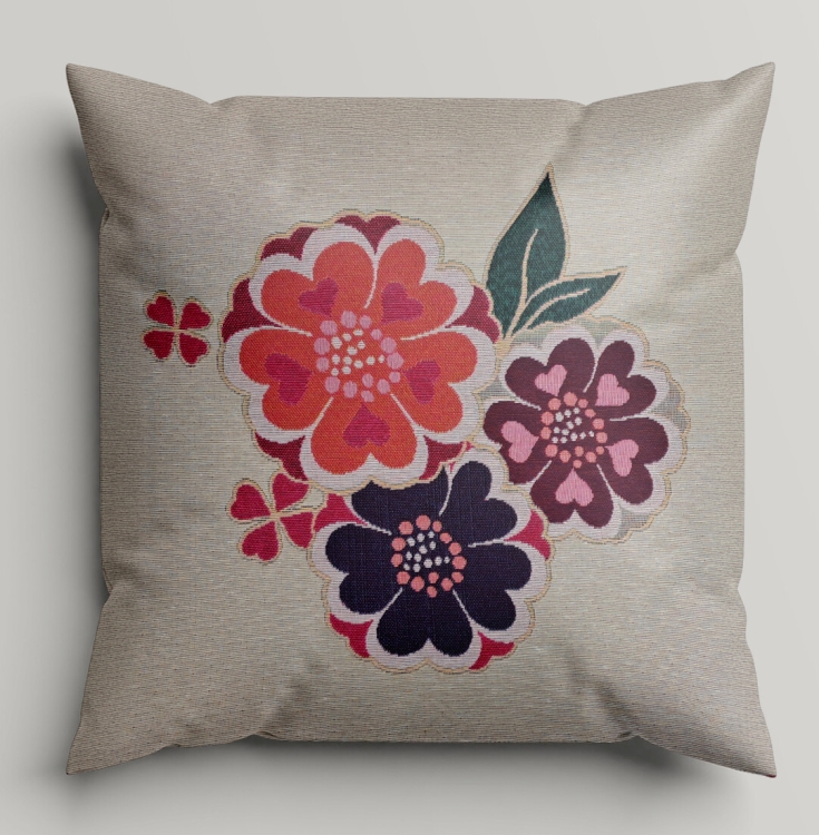 Poszewka gobelinowa kwiaty 40x40 cm