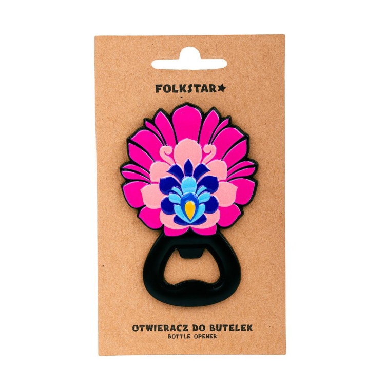 Magnes na lodówkę otwieracz do butelek kwiat łowicki