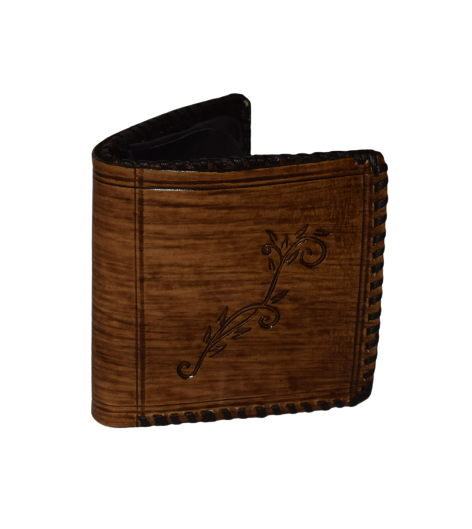 Męski skórzany portfel zdobiony rękodzieło
