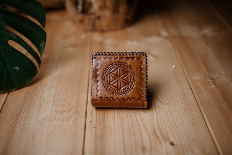 Męski skórzany portfel góralski rękodzieło