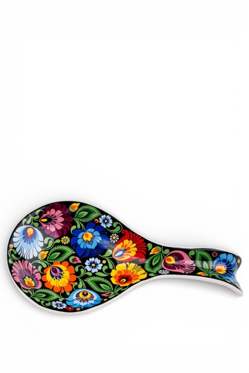 Podstawka pod łyżkę łowicka czarna