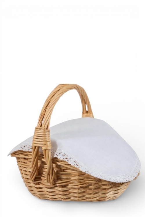 Owalna serwetka przykrycie do koszyczka wielkanocnego koronka