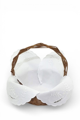 Serwetka do koszyczka z haftem richelieu - gałązka