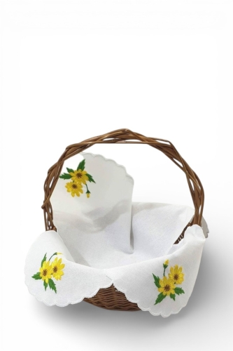 Serwetka do koszyczka wielkanocnego żółty kwiatek
