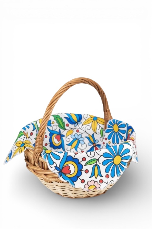 Serwetka do koszyczka wielkanocnego kwiaty kaszubskie