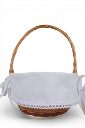 Serwetka do koszyczka z koronką wiązana