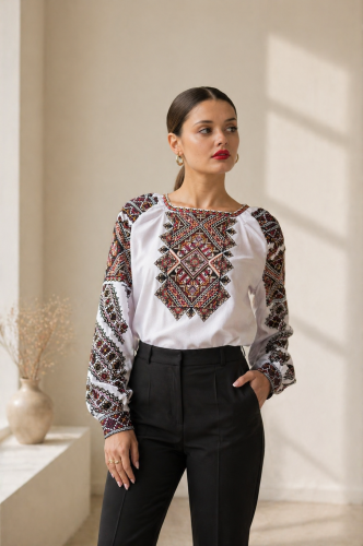 Słowiańska bluzka haftowana folk