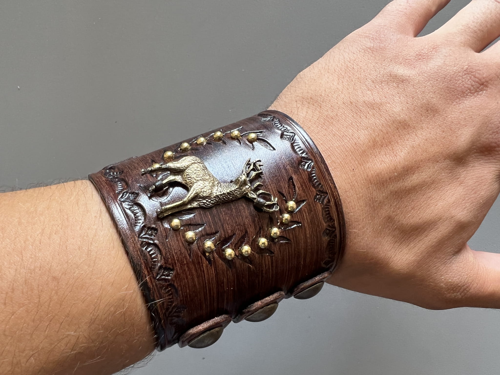 Bransoletka opaska skórzana jeleń 