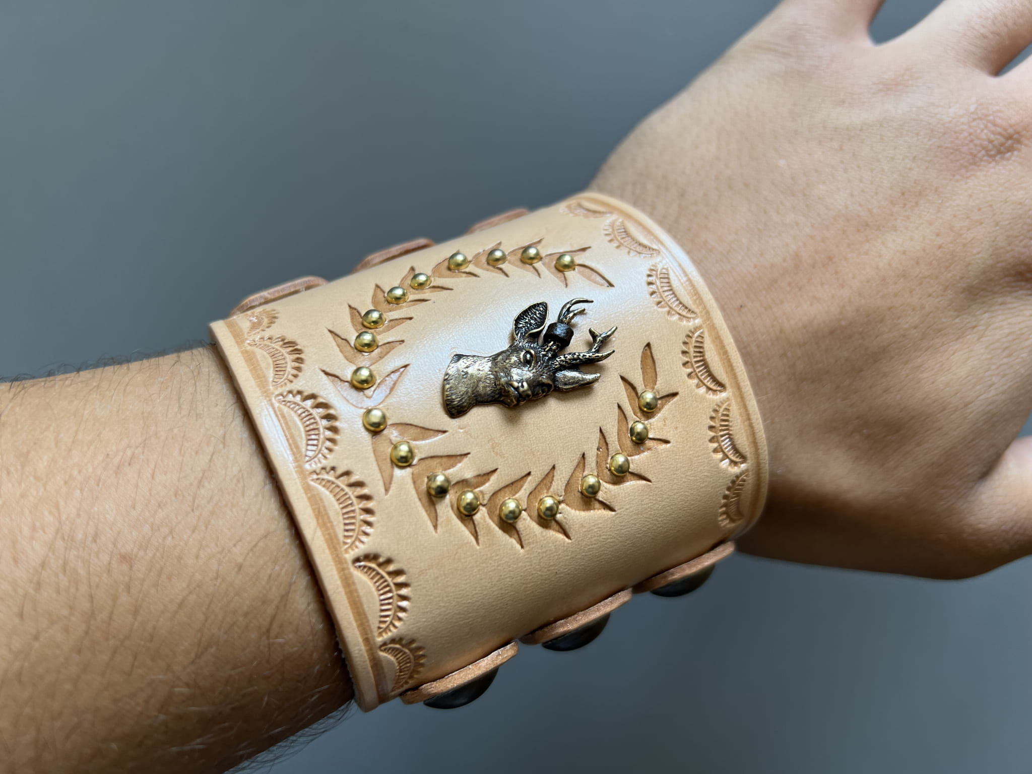 Bransoletka opaska skóra jeleń 